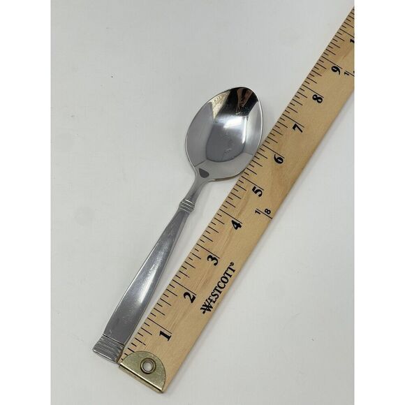 Wallace NAPOLI Glossy Dinner Place Soup Spoons 7” Stainless Flatware Set Of 7 - Picture 2 of 7